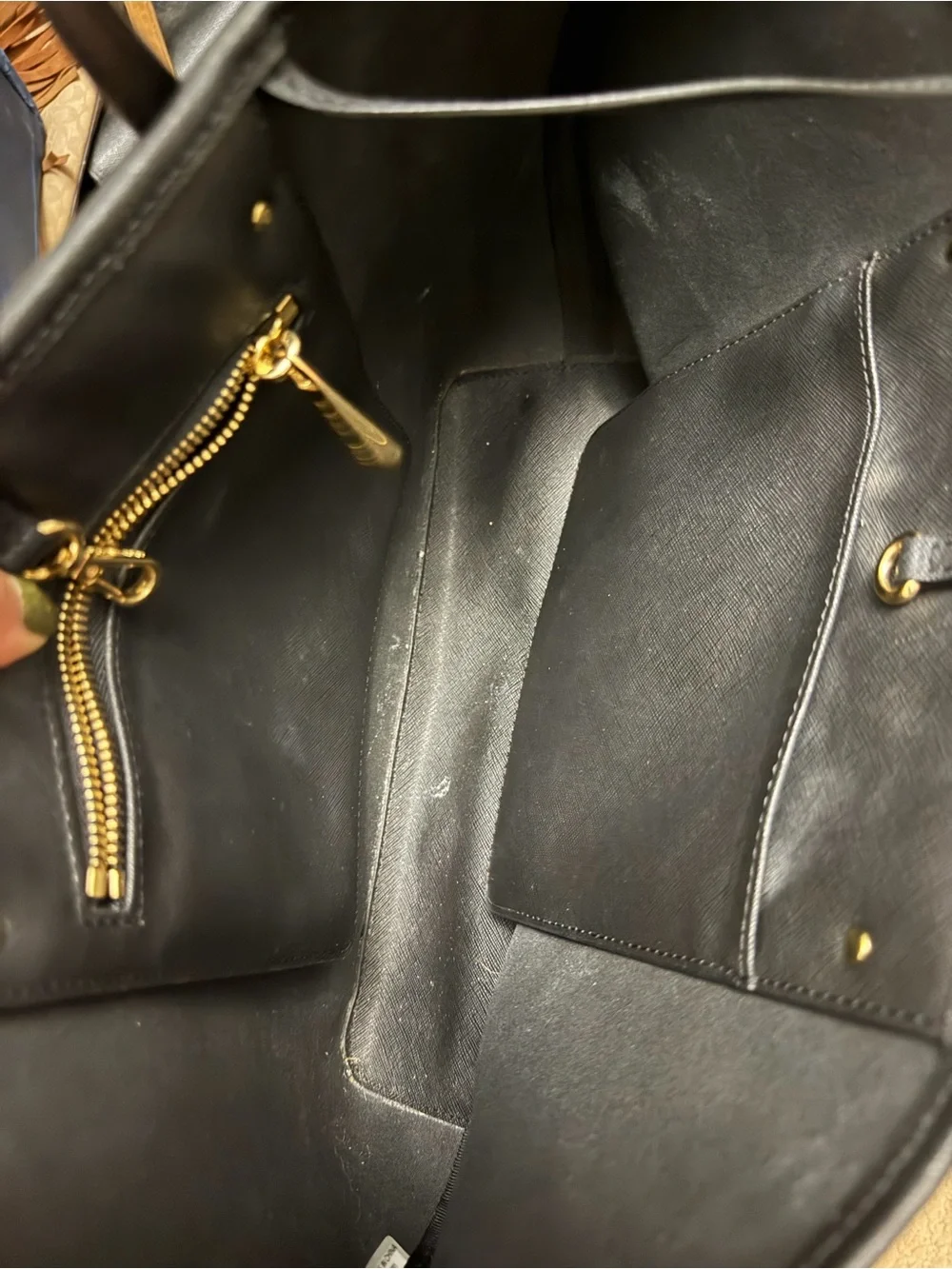 Michael Kors Black Leather Tote Bag